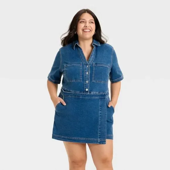 Ava & Viv Blue Denim Dress - Picture 1 of 3